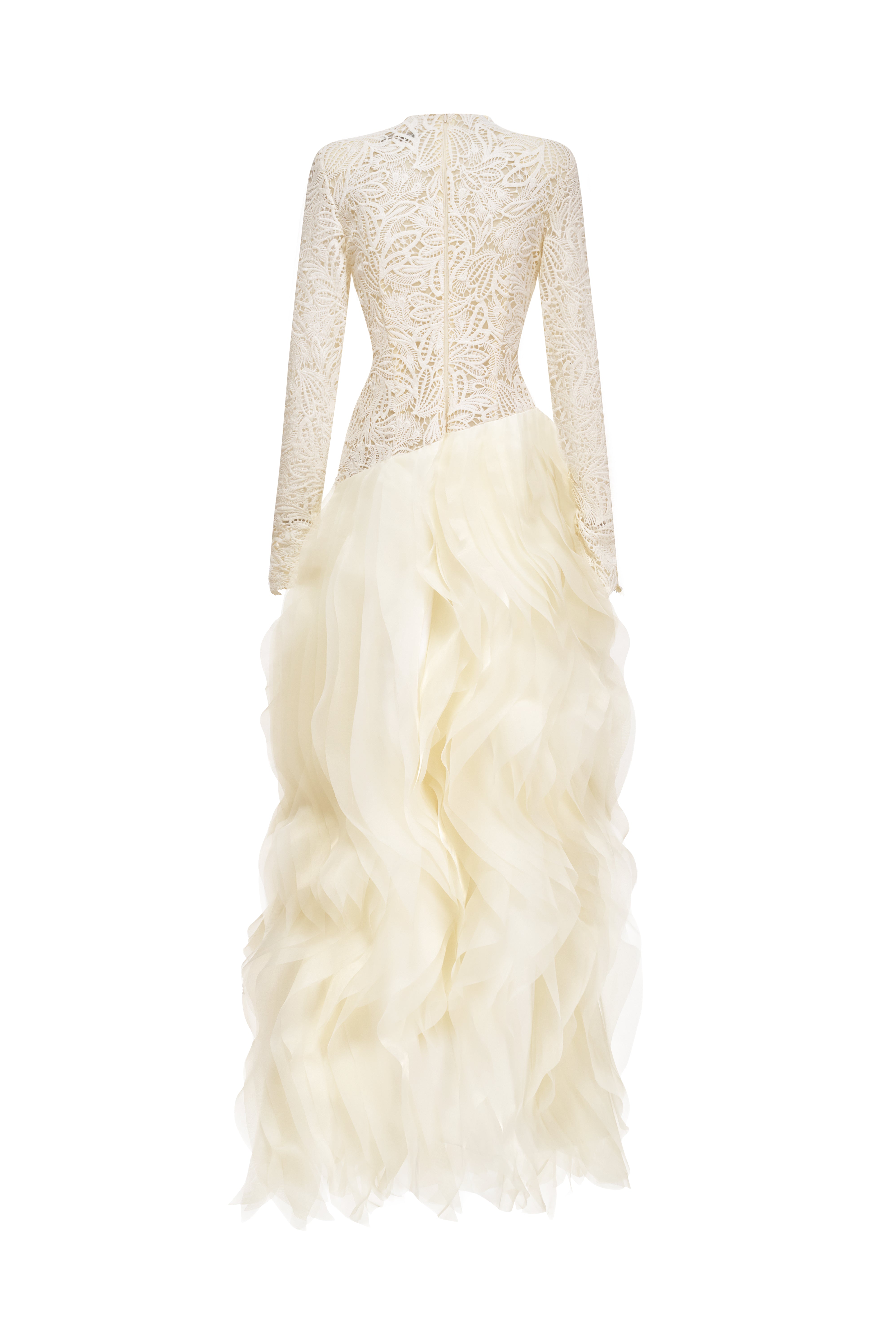 Đầm Maxi Xếp Bèo Organza Elowen Lace
