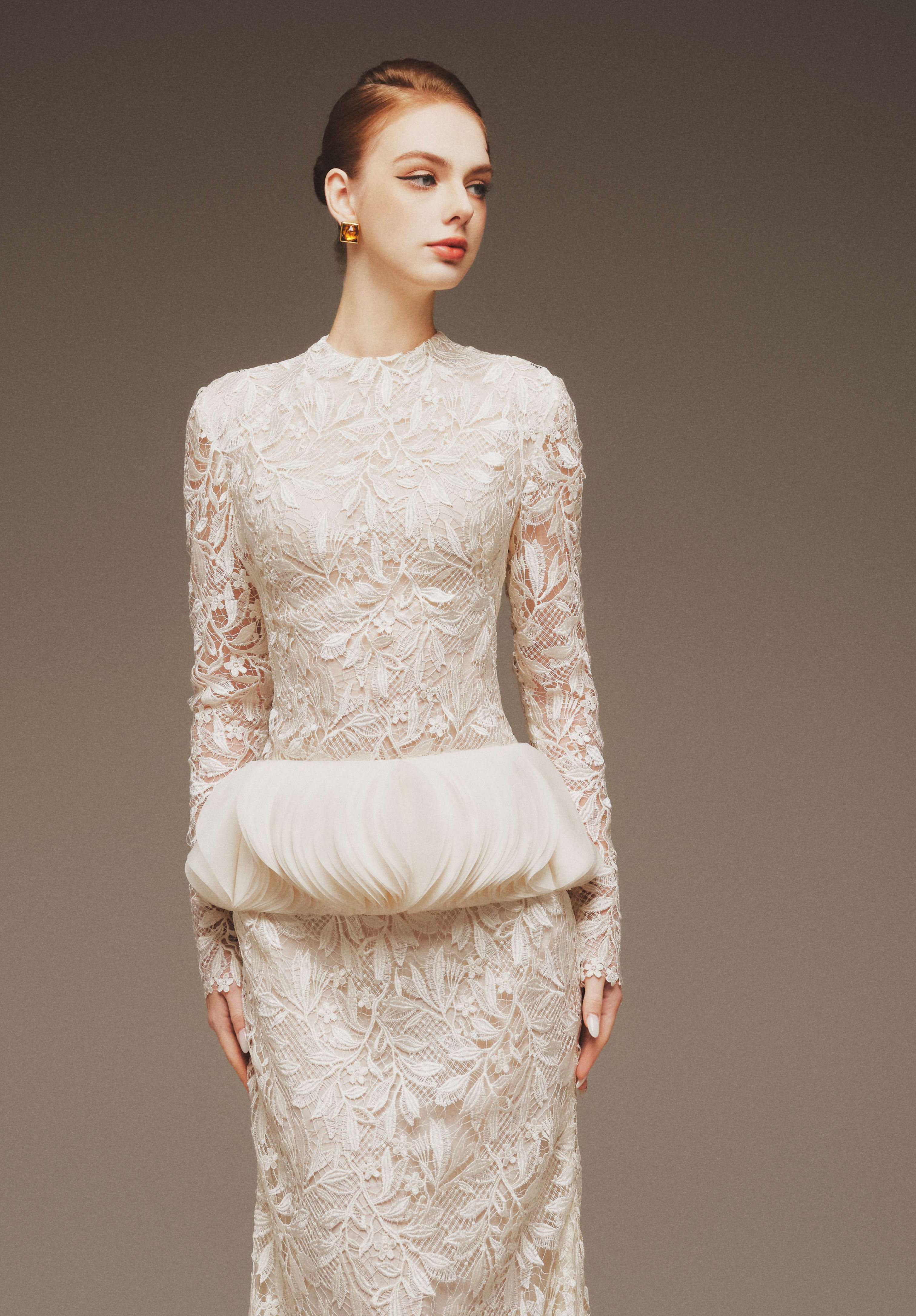 Đầm Xòe Peplum Phối Ren