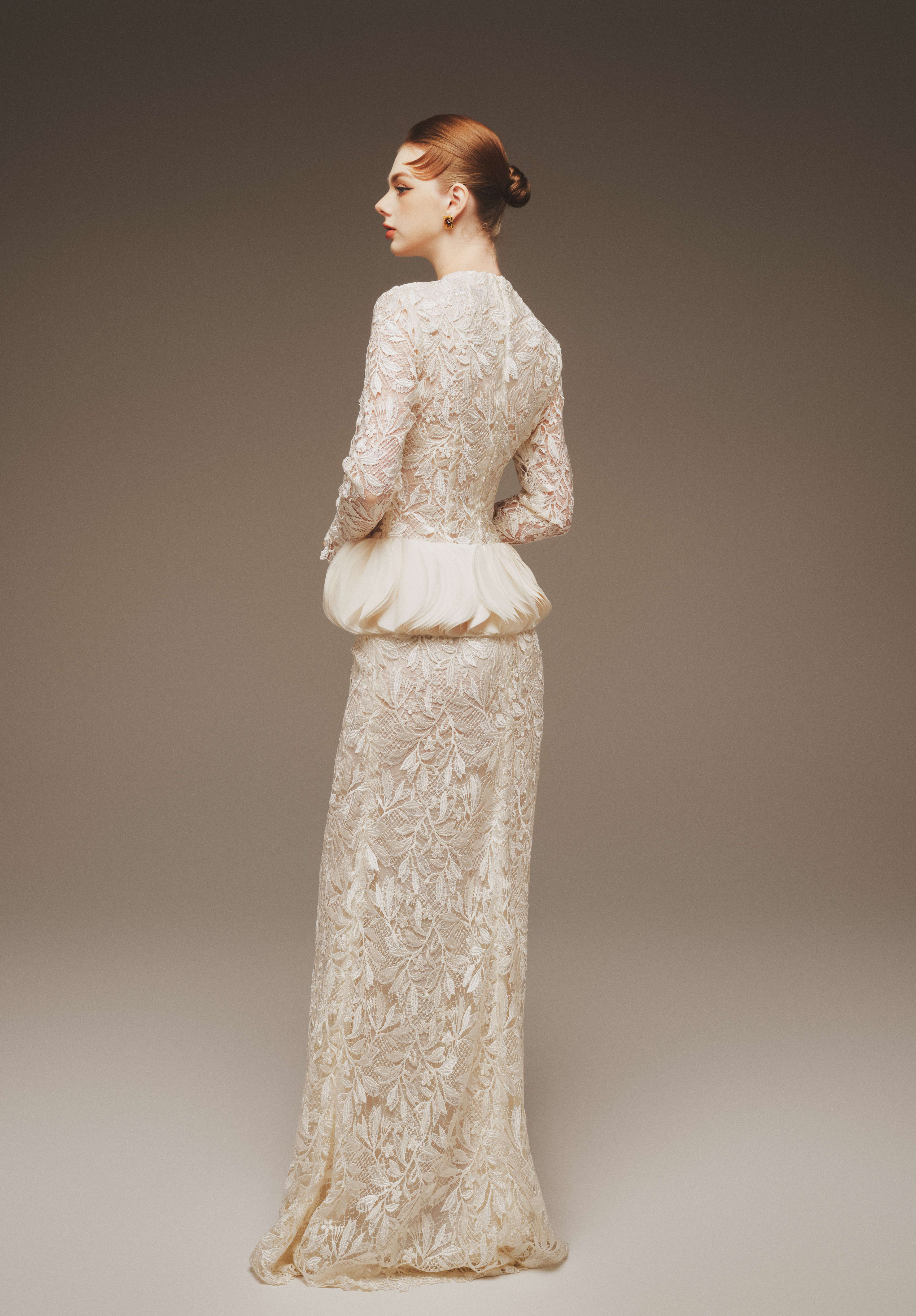 Đầm Xòe Peplum Phối Ren