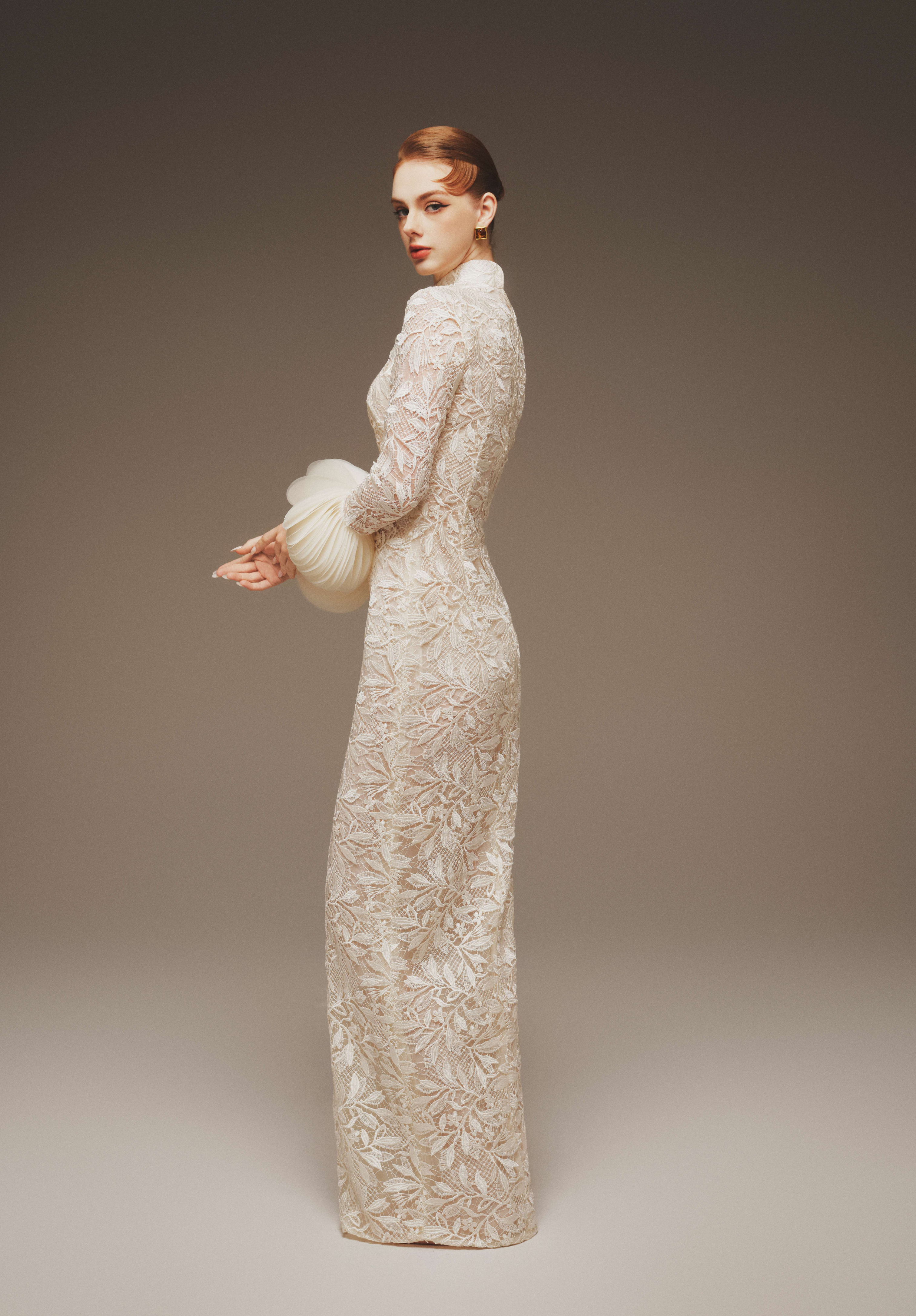 Đầm Xòe Phối Tay Ren & Organza