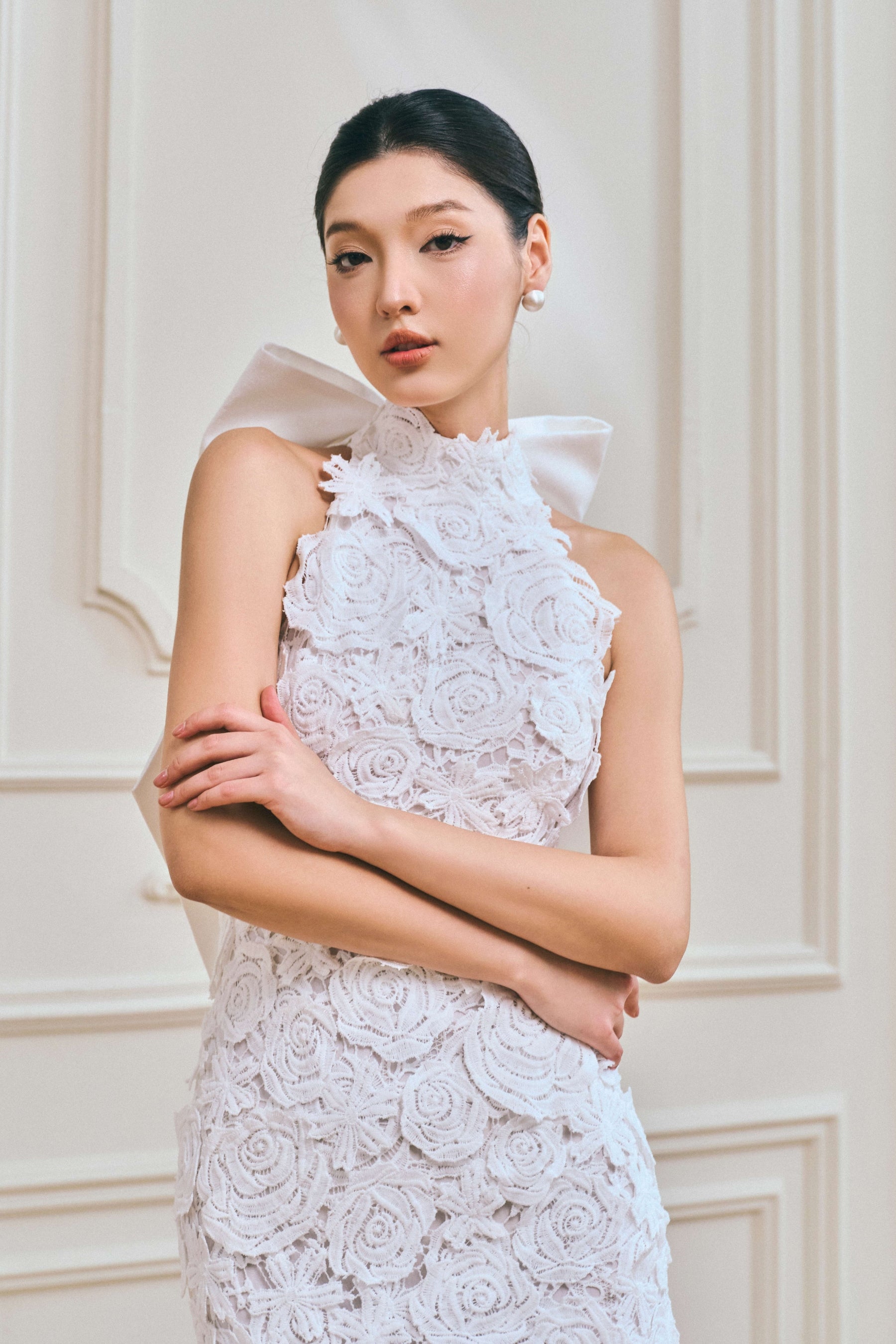 Đầm Maxi Haper Cổ Yếm Ren