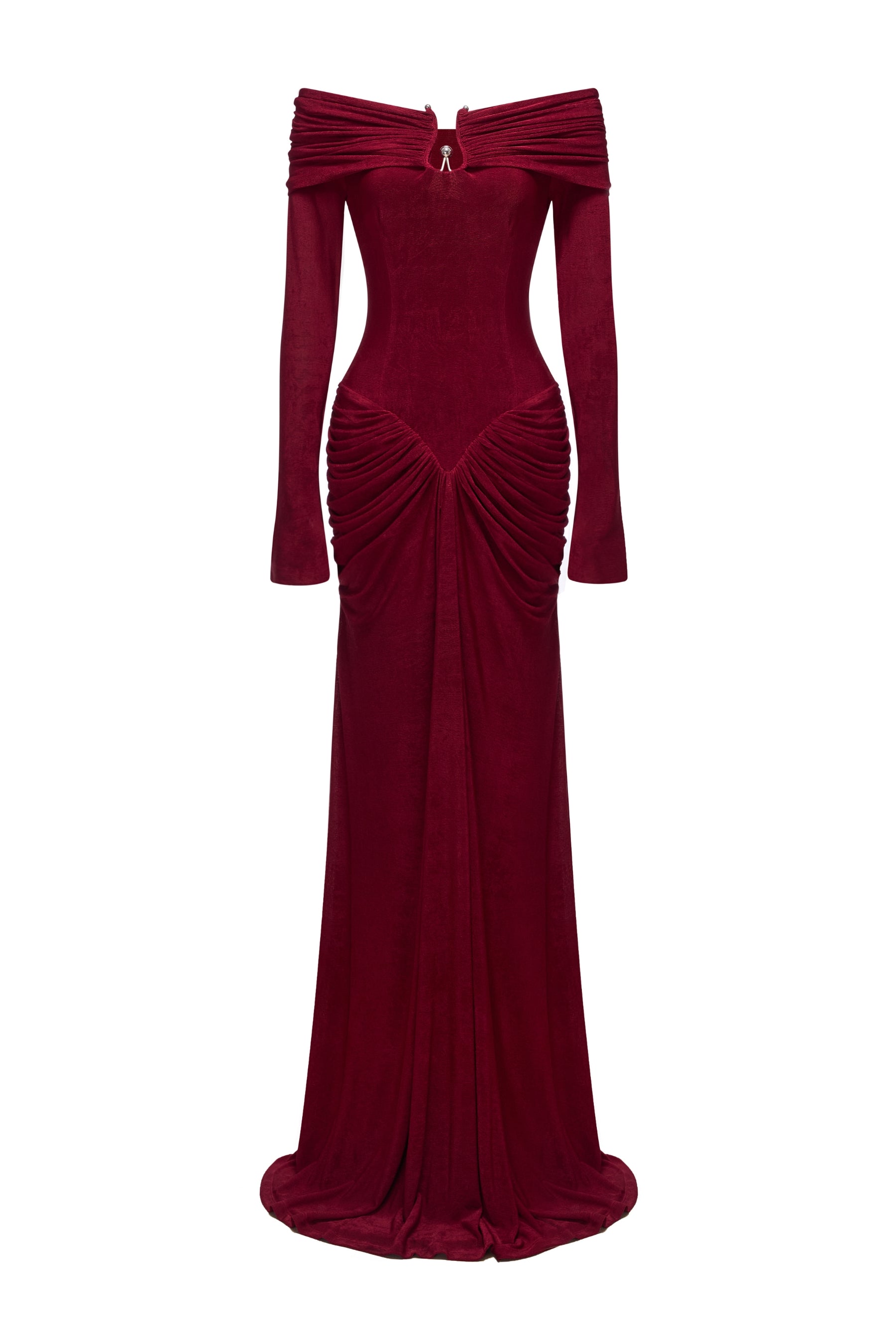 Đầm Maxi Athena Dáng Dài Trễ Vai Xếp Nếp