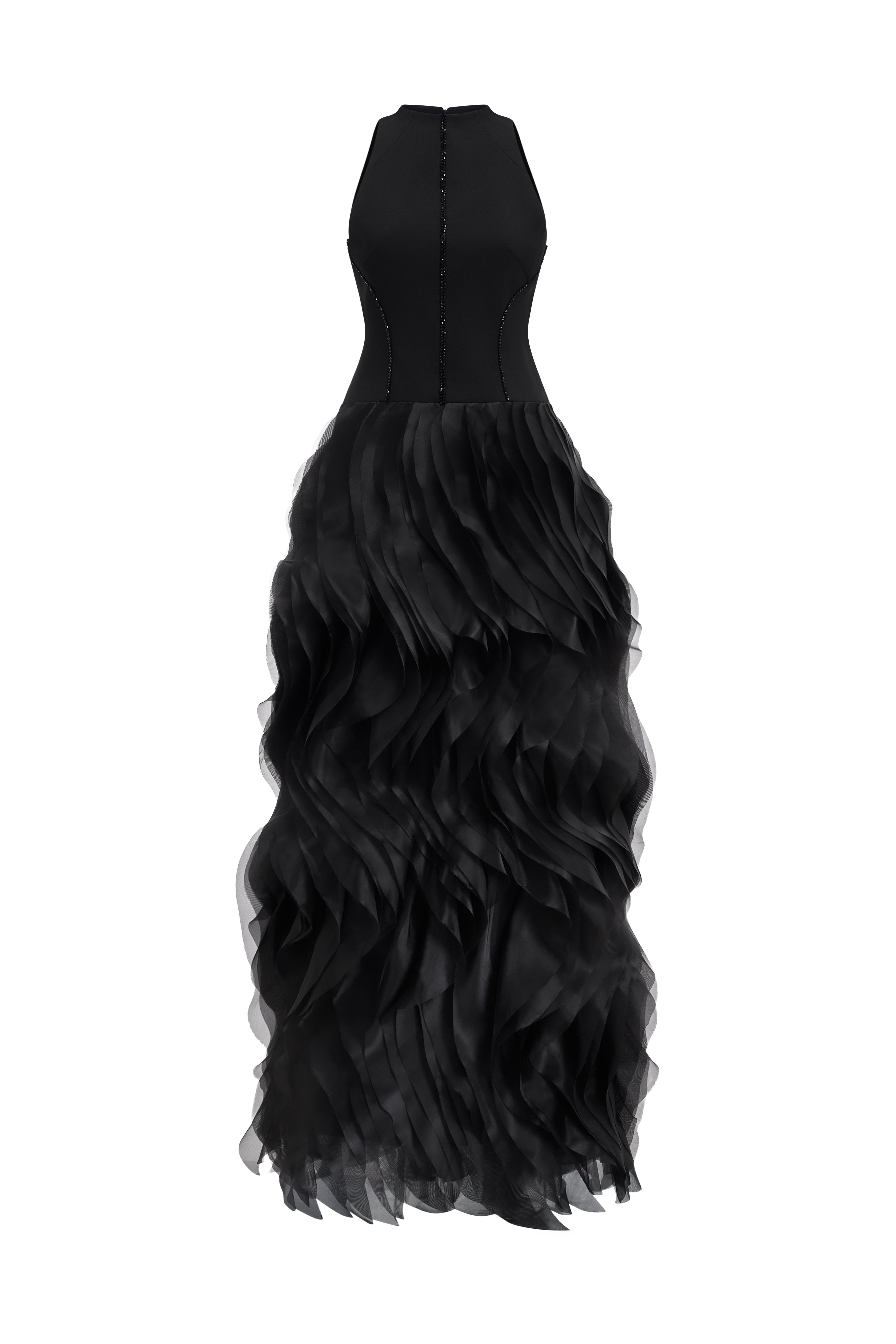Áo Đầm Hai Dây Bằng Vải Twill & Organza