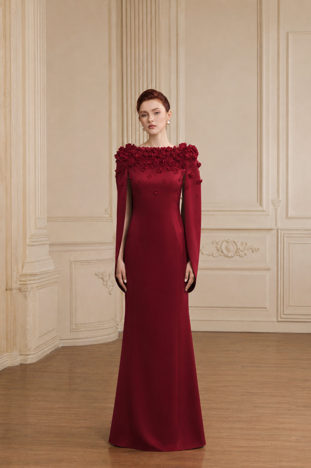 Đầm Maxi Voan Tay Cape Lily